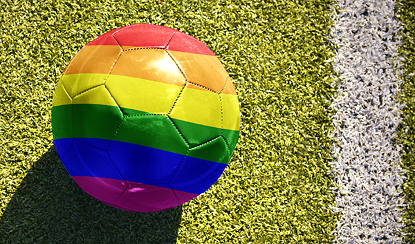 pride coloured football